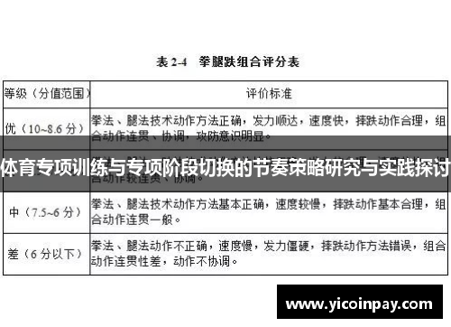 体育专项训练与专项阶段切换的节奏策略研究与实践探讨